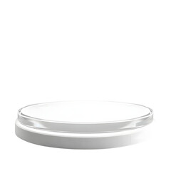 White Round Display Platform Isolated on Transparent Background