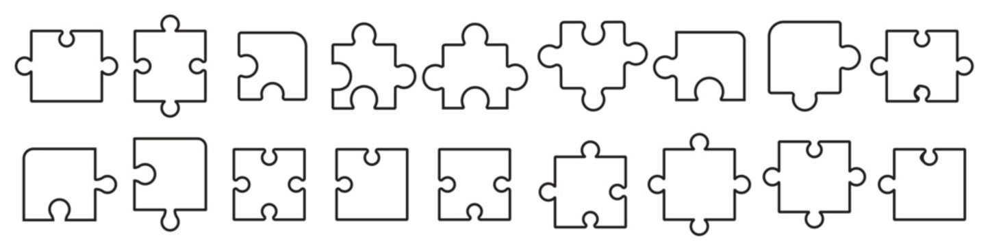 puzzle icon set conundrum illustration sign collection