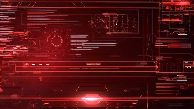 Red glowing digital interface