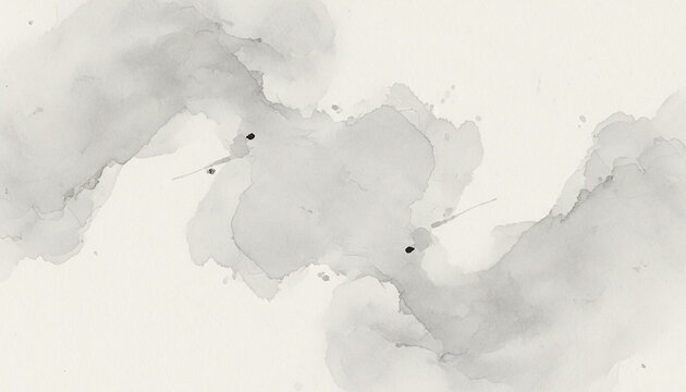 淡い墨のにじみが美しい抽象的な水墨風背景テクスチャ