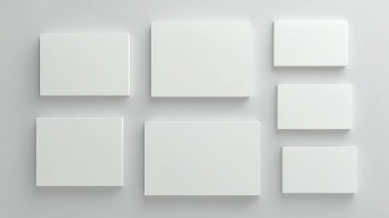 rectangle. Geometric arrangement of sleek rectangular objects on a neutral surface, showcasing minimalist design. real-estate listings.