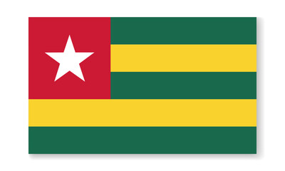 Togo national flag in flat style. Vector flat background.