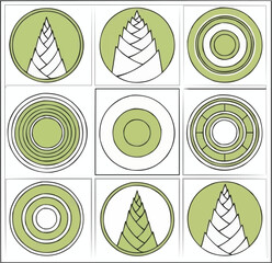 アースカラーの抽象的な波状の風景の背景、流れるような有機的な形状と温かみのあるカラーパレットを備えたデジタルアート