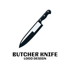 Obraz premium Butcher Knife Vector Logo Design