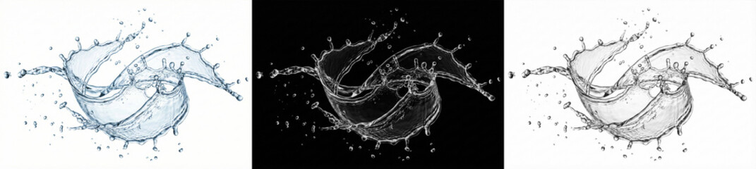 Dynamic water splash with circular wave motion and droplets for freshness concept