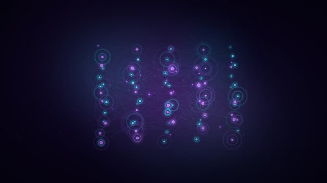 Quantum Computing Qubits Superposition Visualization - Purple Cyan Technology 4K Background