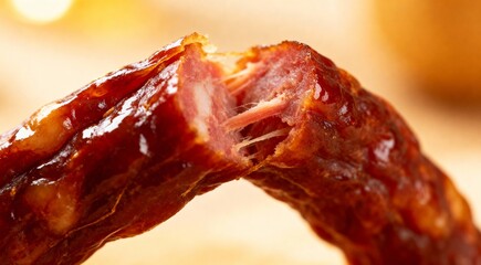 Delicious kabanos full of meat food photography