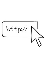 Hand Drawn Website URL Bar with Cursor Icon