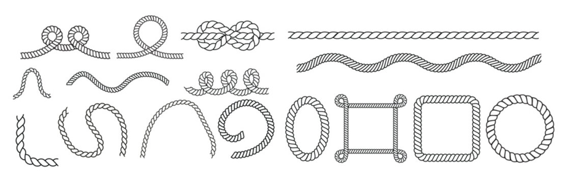 rope icon vector set cable illustration sign collection 