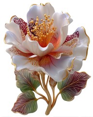 Premium metallic flower artwork elegant design high resolution picture