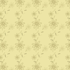 Fototapeta premium Seamless vector pattern featuring an eclectic mix of multi-colored wildflowers.shapes and a rich palette, perfect for high-resolution textile prints, wallpaper, and digital backgrounds repeat pattern