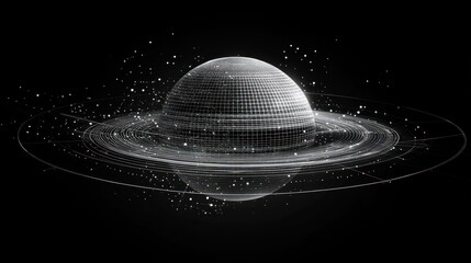 Abstract planet with rings