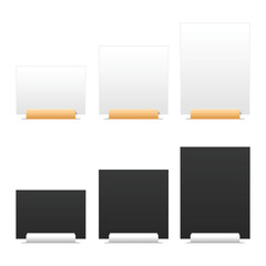 Empty Place Cards on Wooden Holder Vector Illustration