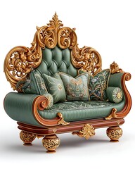 Royal vintage chaise lounge with carved wood high resolution picture