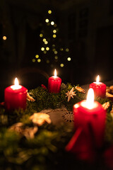 Cozy Candle-Lit Christmas Table with Festive Holiday Decor