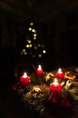 Cozy Candle-Lit Christmas Table with Festive Holiday Decor
