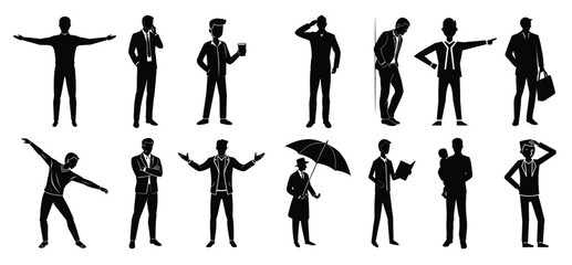 Obraz premium stylish entrepreneur silhouette on white background 