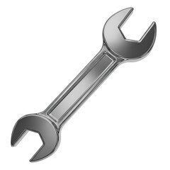 Shiny adjustable wrench on black background for repair and maintenance
