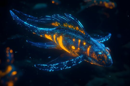 Stunning deep sea fish with bioluminescence high resolution picture