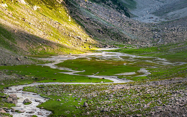 Winding Mountain Stream in Kumrat Valley, Pakistan