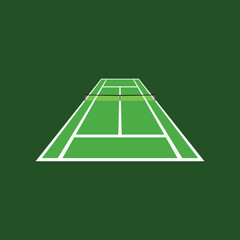 Tennis Court Playing Field Arena Empty Isolated Vector