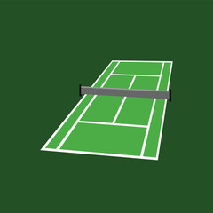 Tennis Court Playing Field Arena Empty Isolated Vector