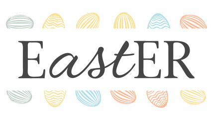 Easter eggs in pastel colors with elegant typography © Muhammad