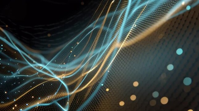 Abstract Digital Data Flow Wave Motion Network Connection Background