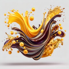 Modern golden liquid motion abstract artwork high resolution picture
