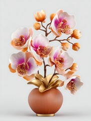 Modern orchid flower vase interior decor high resolution picture