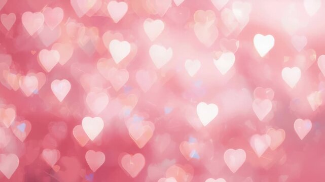 Soft pink heart bokeh background romantic soft love texture valentine abstract glow dreamy light