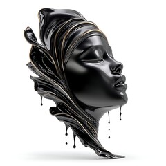 Modern surreal black face art sculpture high resolution picture