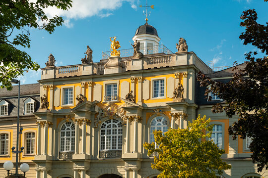 Ornate facade of Koblenzer Tor historic architecture in Bonn in summer