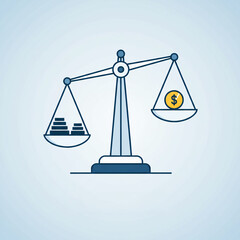 A classic balance scale, a vector illustration of equilibrium and justice.