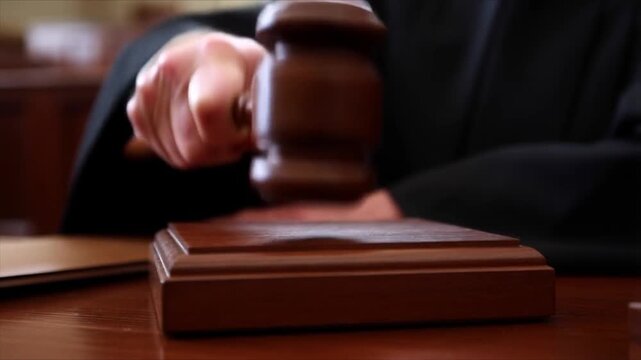 Final Verdict: Dramatic Close-Up of Judicial Gavel Str