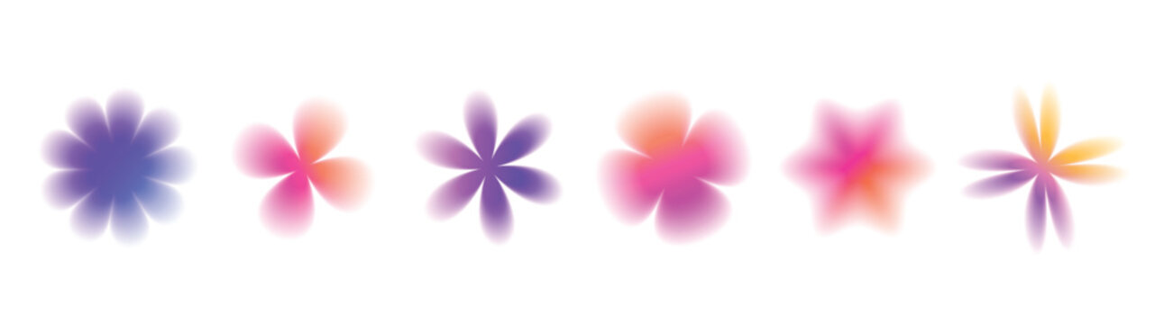 black smooth blurred gradient form set grunge blurry aura