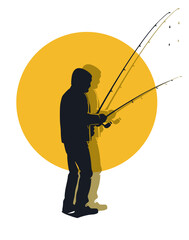 P&ecirc;cheur &agrave; la ligne