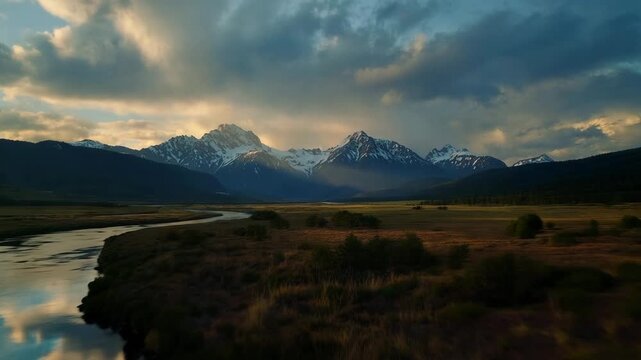 sunset over the mountains