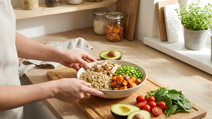 Serving Fresh Home-Cooked Healthy Meal