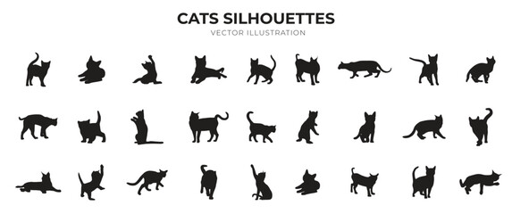 Fototapeta premium Cats silhouettes vector illustration