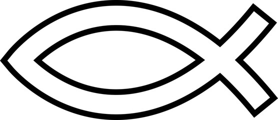Christian fish, Jesus fish, ichthys, religious fish symbol, outline, God fish, Cricut, silhouette, vector.