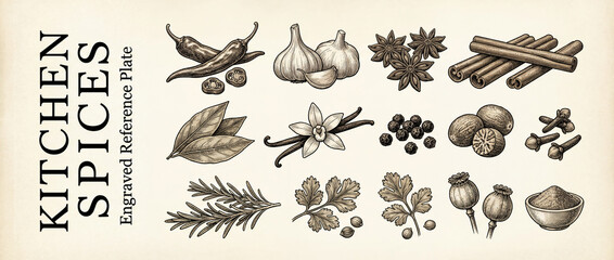 Discover the elegance of engraved kitchen spice art inspired by vintage collections for culinary enthusiasts