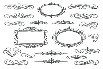 Vintage ornamental frames and flourishes