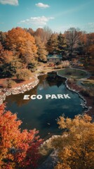 Serene eco park pond