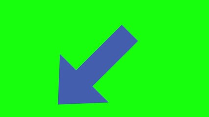 Downward pointing purple arrow on a seamless green screen background. Ideal for presentations, websites, and graphic design projects needing directional elements.