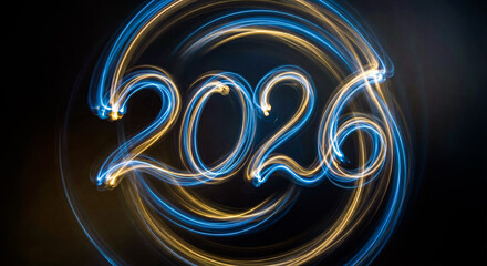 Abstract Time Flow Concept Background For 2026 New Year