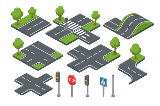 Isometric Crossroads and Traffic Elements