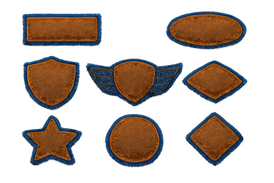 Collection of denim and leather patches