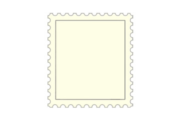 Blank postage stamp with perforation edge
