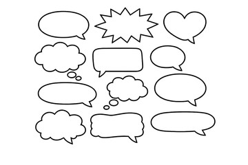 Obraz premium Collection of blank white speech and thought bubbles